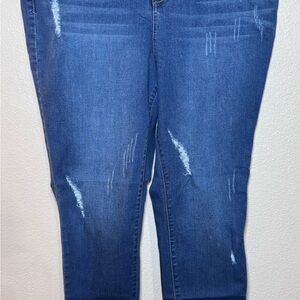 Women's Blue Distressed Jeans